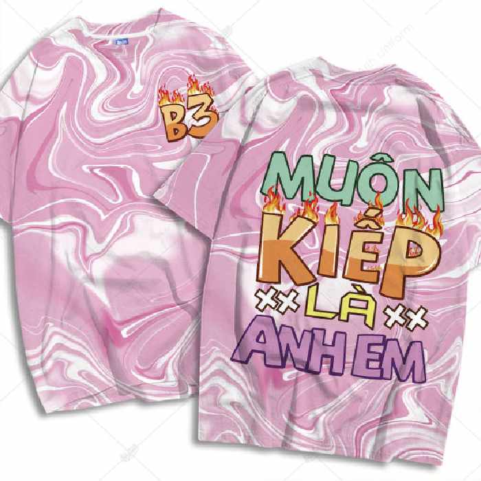 Mẫu áo lớp 3D với hình in nổi bật