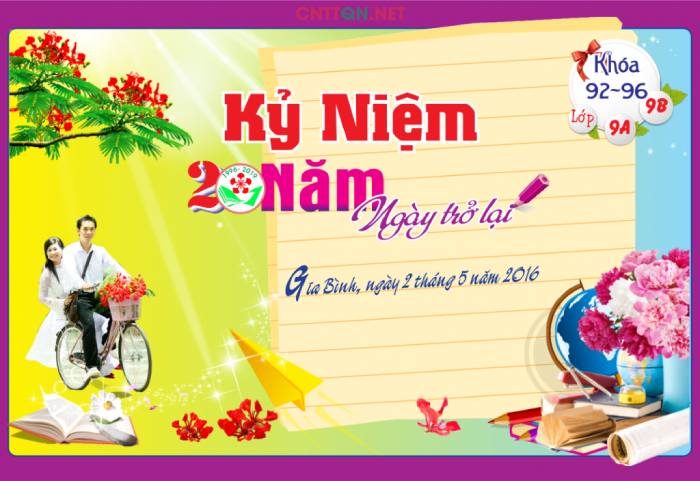 Mẫu backdrop kỷ niệm 20 năm ngày trở lại