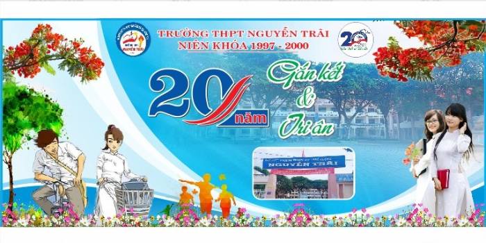 Mẫu phông kỷ niệm ngày họp lớp sau 20 năm ra trường
