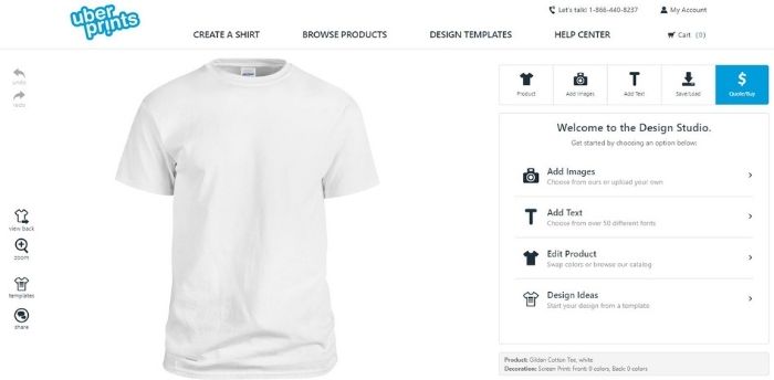 Phần mềm thiết kế áo thun online Uberprints