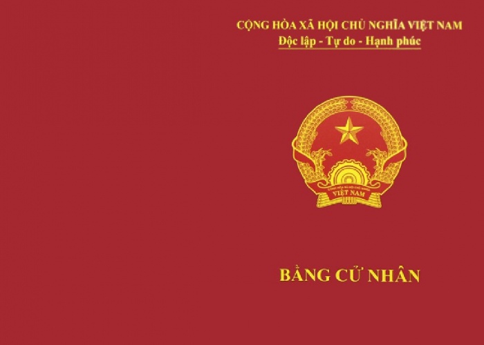 Hình ảnh bằng tốt nghiệp đại học màu đỏ