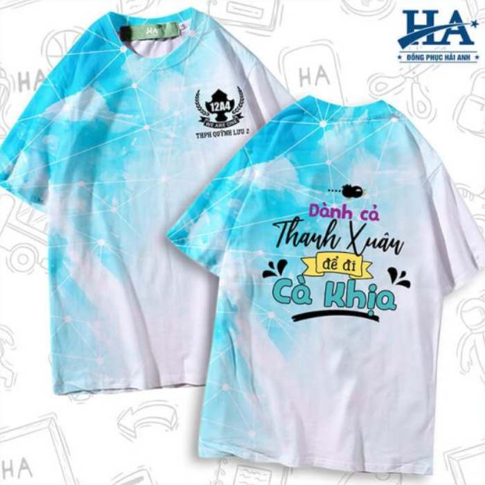Slogan thú vị được các bạn học sinh sử dụng làm áo lớp