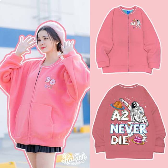 Mẫu áo bomber màu hồng