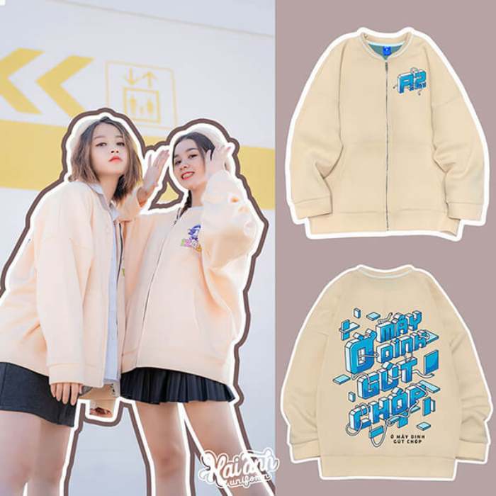 Mẫu áo bomber tông màu vàng pastel