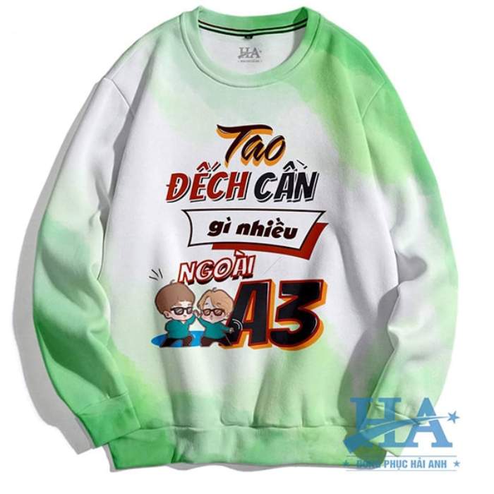 Mẫu áo đồng phục lớp mùa đông tông màu xanh lá