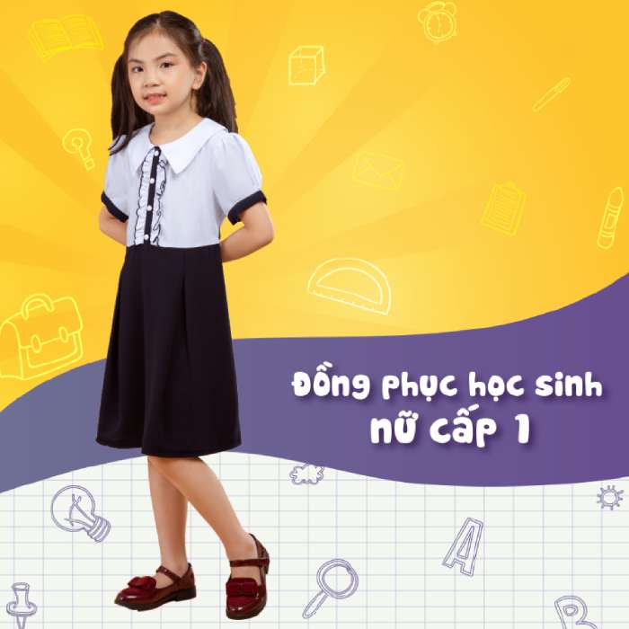Mẫu áo trắng xếp ly trước ngực của học sinh nữ