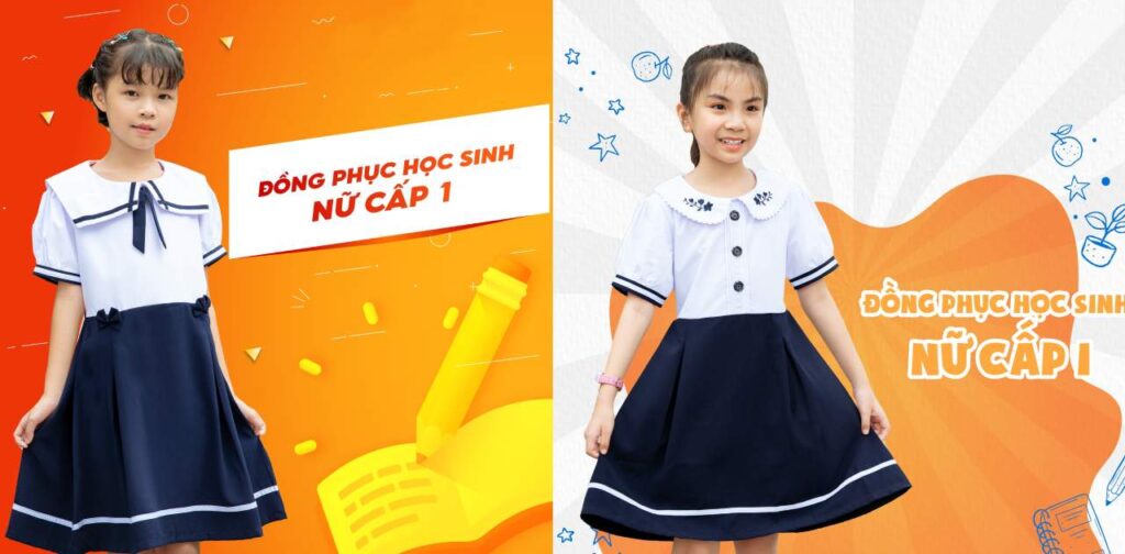 Mẫu đồng phục học sinh cấp 1 thiết kế kiểu dáng hiện đại