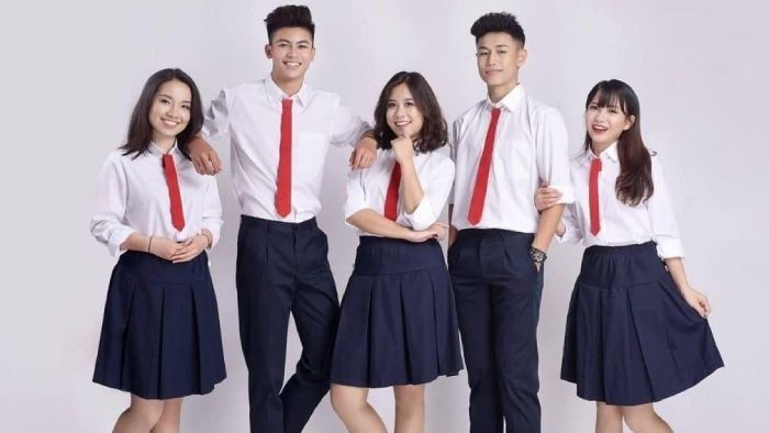 Mẫu đồng phục học sinh cấp 3 thiết kế thanh lịch, ấn tượng