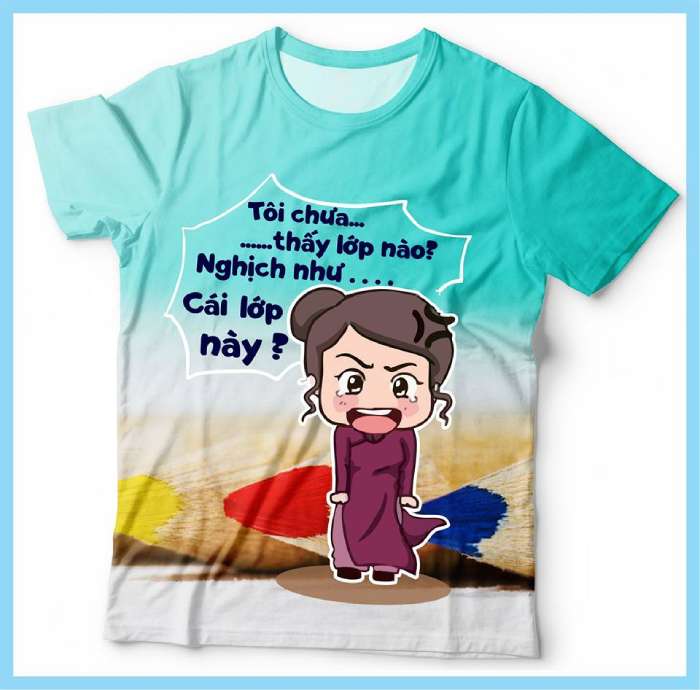 Áo lớp hình chibi đáng yêu với đa dạng màu sắc