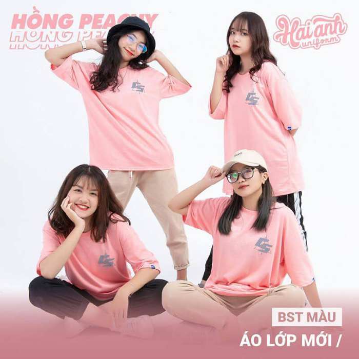 Đồng phục lớp gam màu hồng peachy