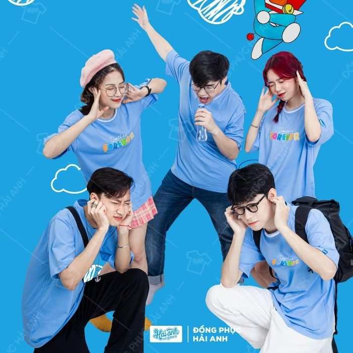 Mẫu áo đồng phục lớp gam màu xanh dương thanh lịch