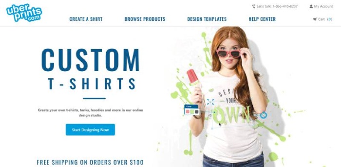 Phần mềm thiết kế áo thun Uberprints chuyên nghiệp