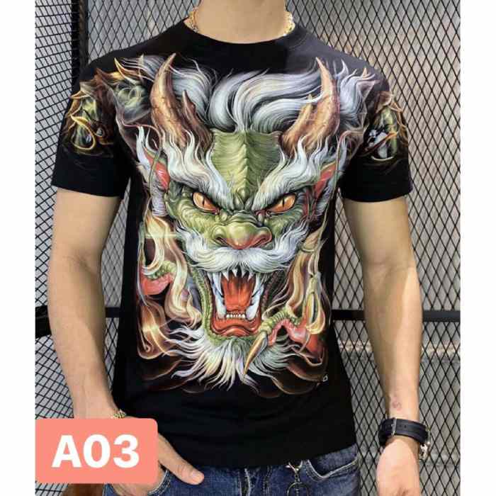 Mẫu áo 3D nam in hình con rồng nổi bật