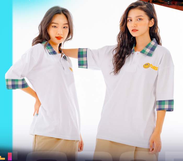 Mẫu áo đồng phục lớp có cổ thiết kế cách điệu độc đáo