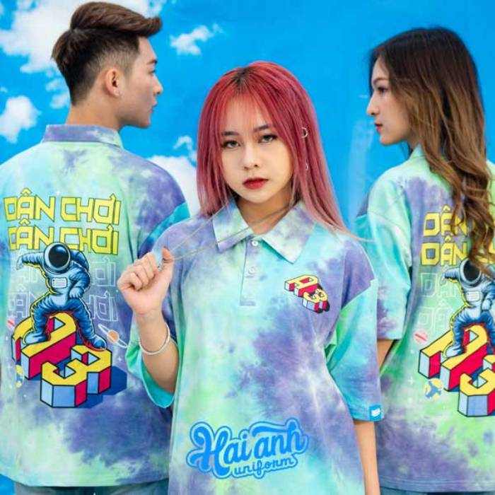 Mẫu áo loang màu cổ polo mang phong cách lịch sự