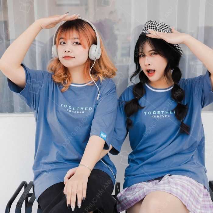 Đồng phục áo lớp cổ tròn màu xanh đen