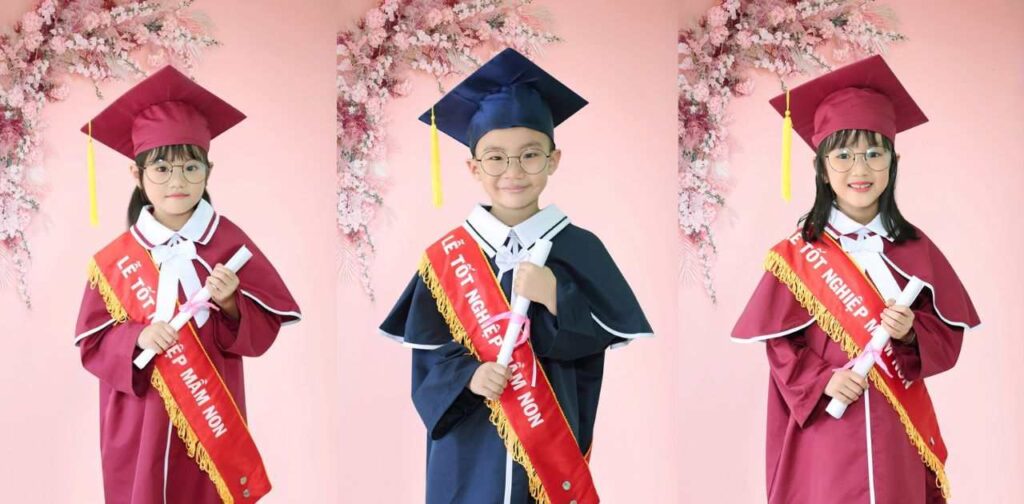 Giá áo cử nhân mầm non tại thương hiệu Đồng phục Hải Anh