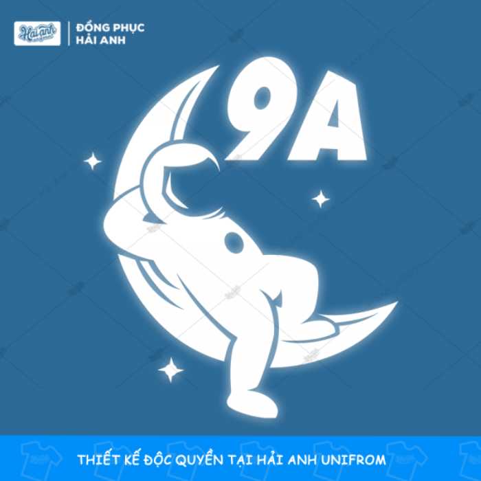 Logo áo đồng phục lớp 9A2 hình in phản quang