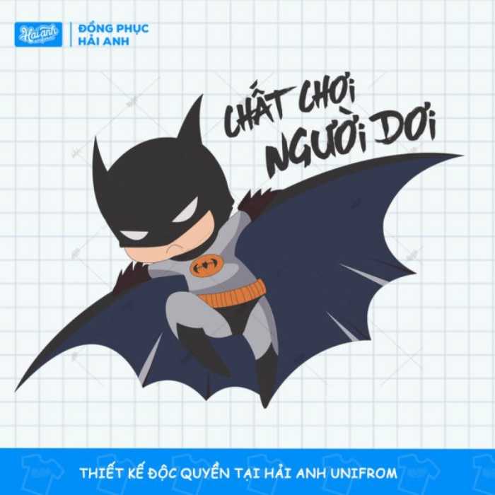 Logo áo lớp cực ngầu hình batman