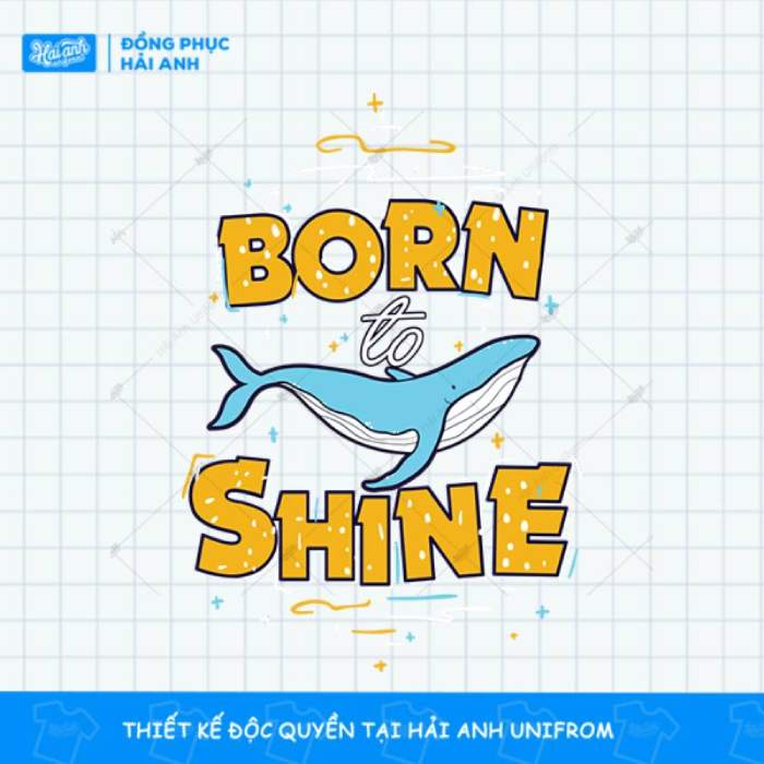 Logo áo lớp đẹp đơn giản in hình cá voi