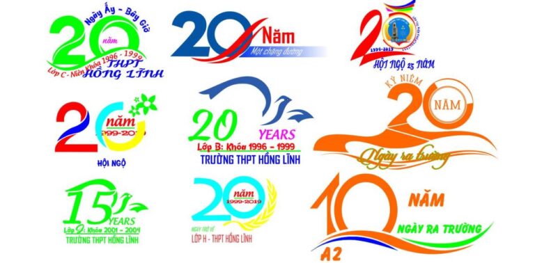 10 Mẫu logo họp lớp 20 năm ý nghĩa kỷ niệm ngày ra trường