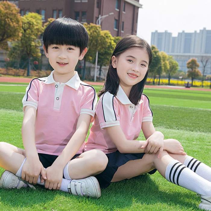 Mẫu đồng phục học sinh cấp 1 màu hồng pastel