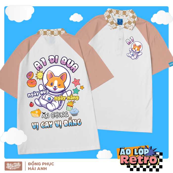 In hình cute, đáng yêu trên phông nền trang phục lớp