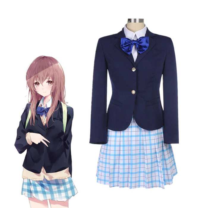 Sắc màu xanh trắng trên bộ đồ học sinh anime Koe no Katachi