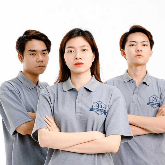 Áo polo đồng phục sắc ghi xám trang nhã