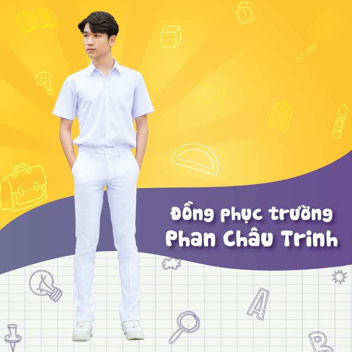 Tông màu trắng của bộ quần áo trường Phan Châu Trinh