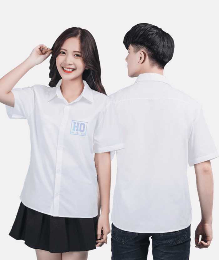 Áo sơ mi trắng cộc tay dành cho học sinh cấp 3