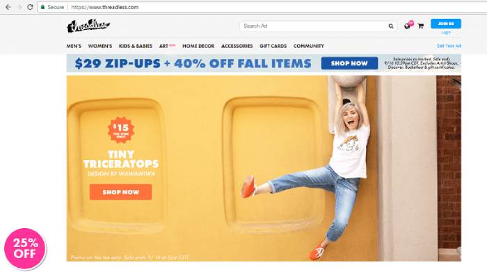 Ứng dụng thiết kế áo lớp Threadless