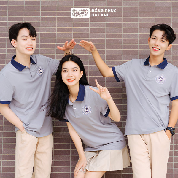 Áo lớp có cổ Besties màu xám - Hình 4