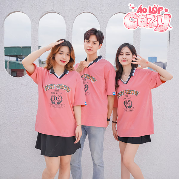 Áo lớp Cozy màu hồng dâu
