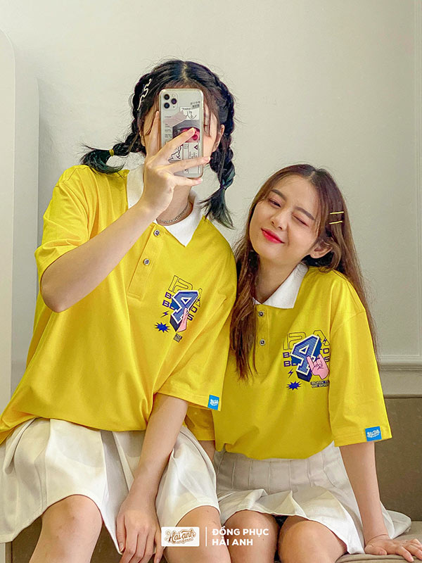 Áo lớp màu vàng có cổ - Hình 12