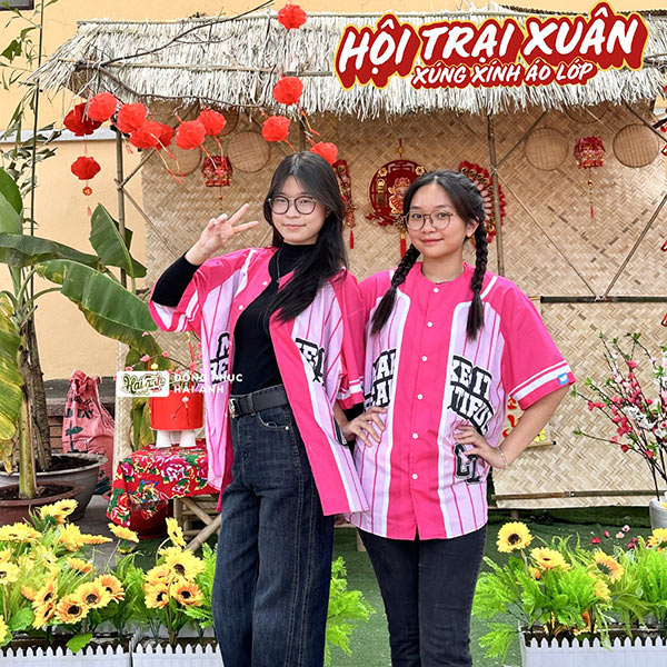 Áo hội trại xuân Hải Anh màu hồng
