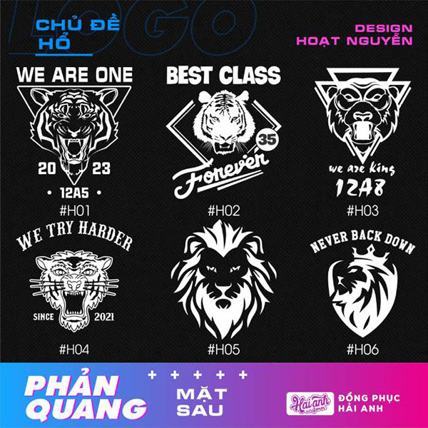Áo lớp logo hình hổ hình phản quang