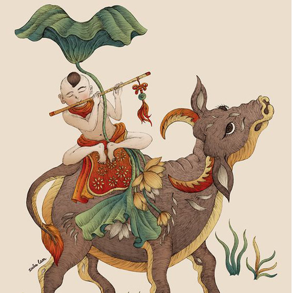 áo lớp logo con trâu hình 8