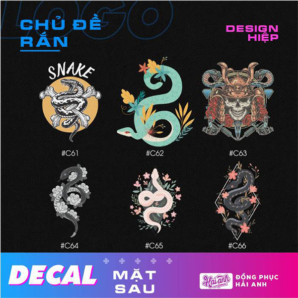 Logo áo lớp hình rắn hình decal