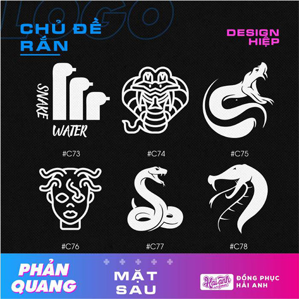 Logo áo lớp hình rắn hình phản quang