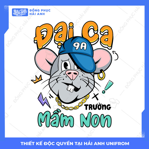 Mẫu hình in con chuột đại ca trường mầm non