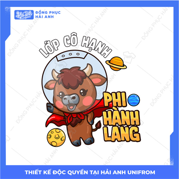 Mẫu hình in con trâu lớp cô hạnh phi hành lang