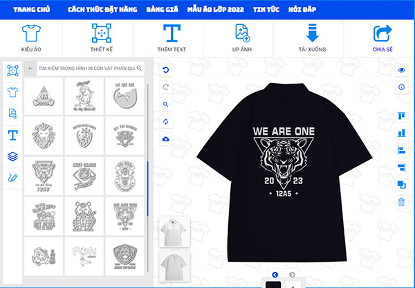Thiết kế áo lớp logo con hổ