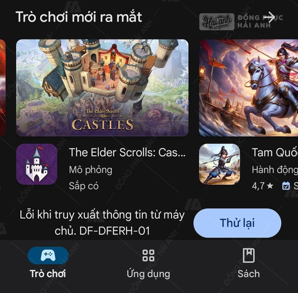 Cùng thời điểm, Play Store bất ngờ thông báo lỗi máy chủ
