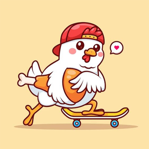 Avatar con gà trượt ván “bá đạo”