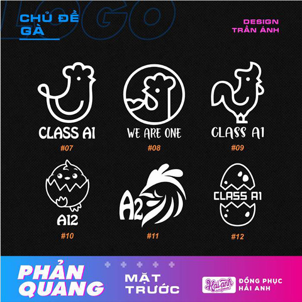 Thiết kế đồng phục học sinh hình chú gà in phản quang