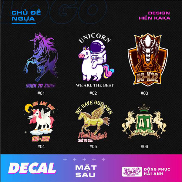 Logo hình in ngựa hình decal