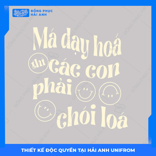 Logo áo lớp chuyên Hóa Má dạy Hóa thì các con phải chói lóa