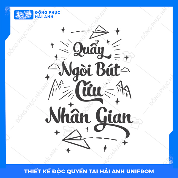 Logo áo lớp chuyên văn quẩy ngòi bút cứu nhân gian