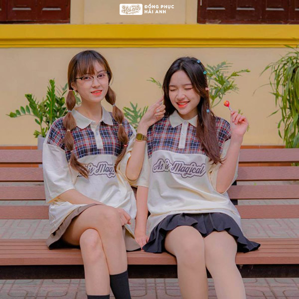 Mẫu áo lớp caro BST Ther